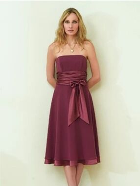 NWT Chiffon And Satin Formal Evening Dress in Raspberry by Bari Jay sz 18